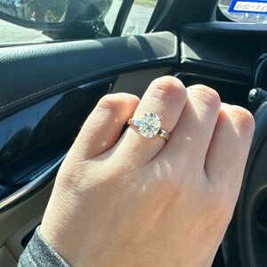 3.5 Carat Gold Moissanite Engagement Ring